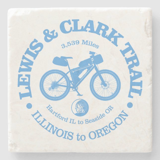 Porta-copo De Pedra Lewis & Clark Trail (ciclismo) (Frente)