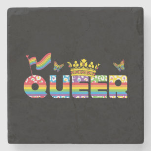 Porta-copo De Pedra LGBTQ - Fila - Cor arco-íris