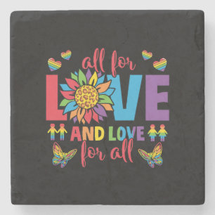 Porta-copo De Pedra LGBTQ - Tudo por amor e amor para todos