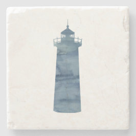 Porta-copo De Pedra Lighthouse Painting Beach Marble Porta copos