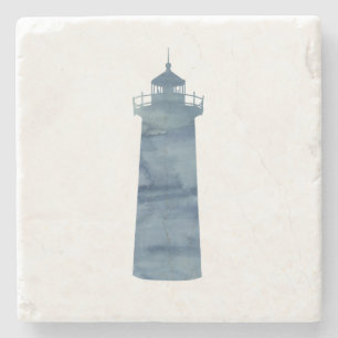 Porta-copo De Pedra Lighthouse Painting Beach Marble Porta copos