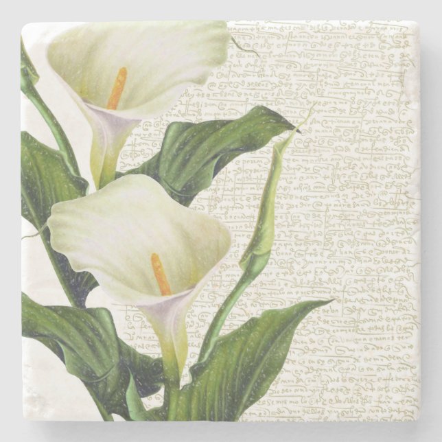 Porta-copo De Pedra Linda Calla Lily (Frente)