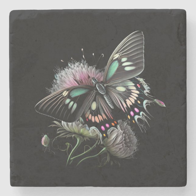 Porta-copo De Pedra lindíssima borboleta-flor (Frente)