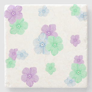 Porta-copo De Pedra Lindo Lápis De Cor Do Padrão De Phlox Floral - Whi