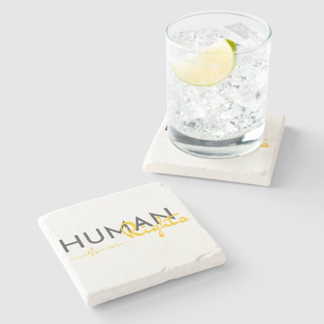 Porta-copo De Pedra Linha de vida dos direitos humanos (Lateral)