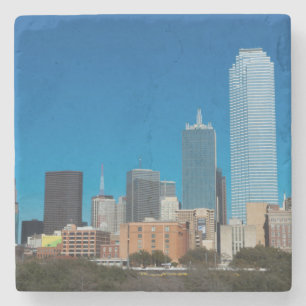 Porta-copo De Pedra Linha do horizonte de Dallas Texas ao pôr do sol