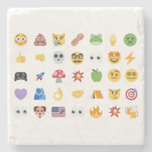 Porta-copo De Pedra Linha do tempo de 35 emojis Roaring Kitty meme GME