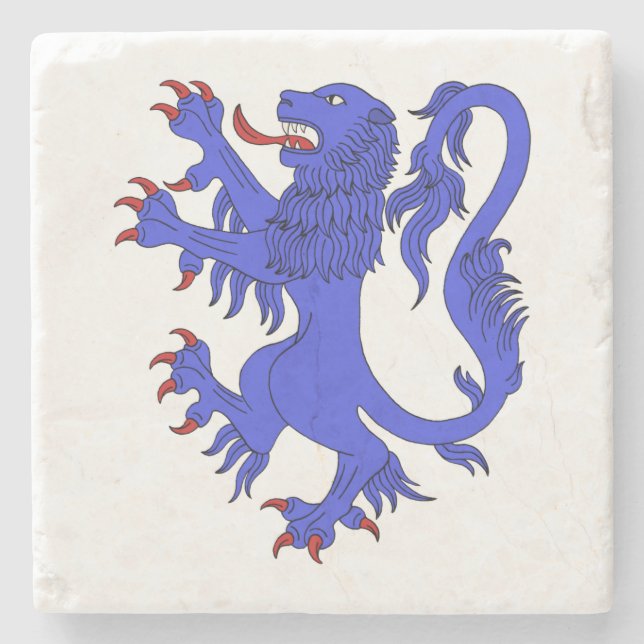 Porta-copo De Pedra Lion Rampant Azure (Frente)