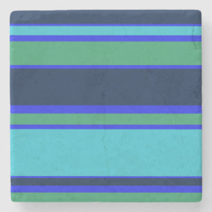 Porta-copo De Pedra Listras azuis e verdes