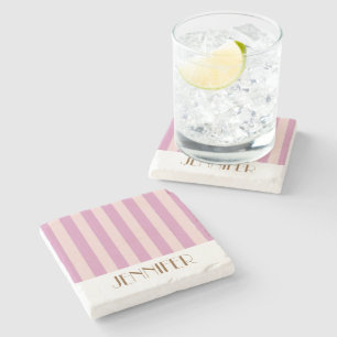 Porta-copo De Pedra Listras Coloridas Vibrantes roxo Casamento Moderno