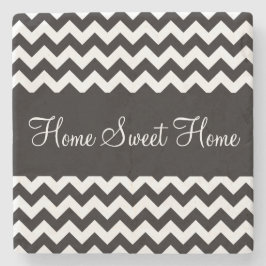 Porta-copo De Pedra Listras pretas de Chevron do desenhista