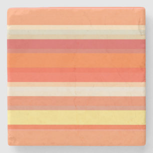 Porta-copo De Pedra Listras vermelhas laranja-brancas