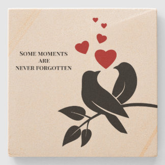 Porta-copo De Pedra little birds with hearts