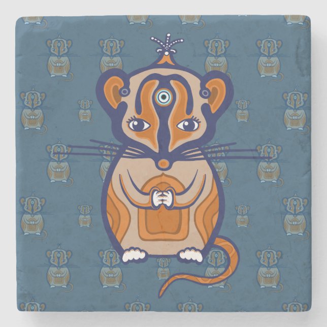 Porta-copo De Pedra Little Brown Mouse (Frente)