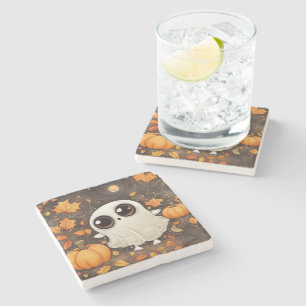 Porta-copo De Pedra Little Halloween Ghost