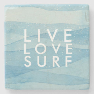 Porta-copo De Pedra Live Love Surf Beach House Surfers