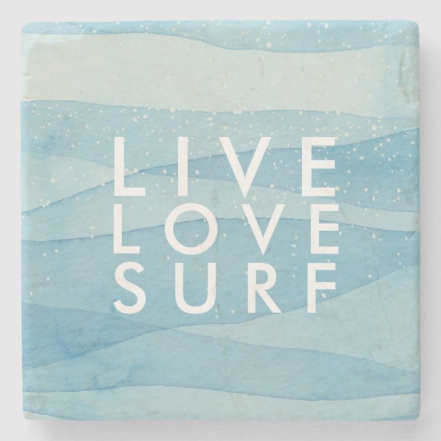 Porta-copo De Pedra Live Love Surf Beach House Surfers (Frente)