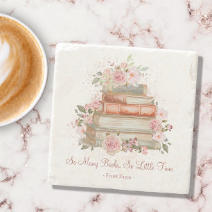 Porta-copo De Pedra Livros de Citações Personalizadas e Rosas Pink Vin
