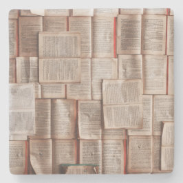 Porta-copo De Pedra Livros Vintage
