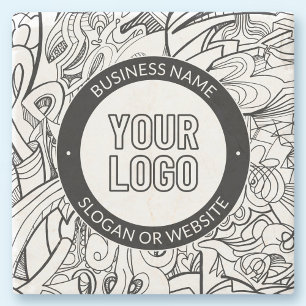 Porta-copo De Pedra Logotipo comercial ou Design e Modelo de texto edi