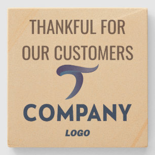 Porta-copo De Pedra Logotipo da Empresa Agradecida por Nossos Clientes