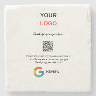Porta-copo De Pedra logotipo de revisão de negócios do Google Scan QR