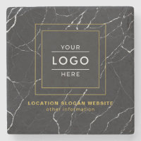 Logotipo Empresarial Moderno em Mármore Preto com 