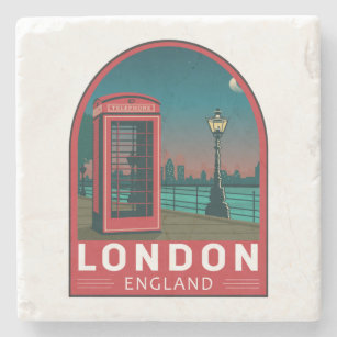 Porta-copo De Pedra London England Retro Viagem Art Vintage