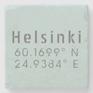 Porta-copo De Pedra Longitude de Helsinki Latitude