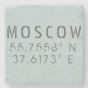 Porta-copo De Pedra Longitude de Moscou Latitude