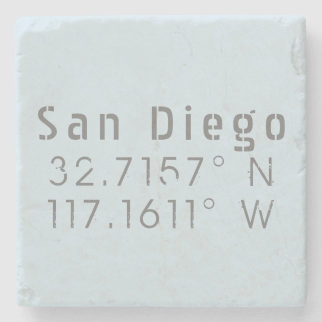 Porta-copo De Pedra Longitude de San Diego Latitude (Frente)