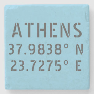 Porta-copo De Pedra Longitude do Latitude Atenas