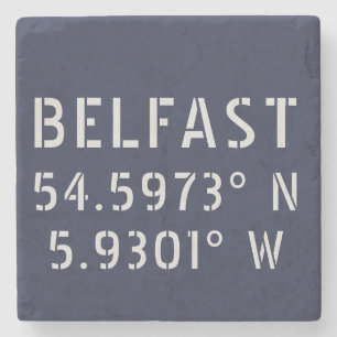Porta-copo De Pedra Longitude do Latitude Belfast
