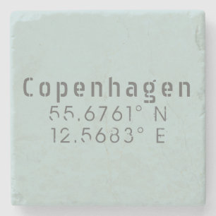Porta-copo De Pedra Longitude do Latitude Copenhaga