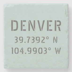 Porta-copo De Pedra Longitude do Latitude Denver