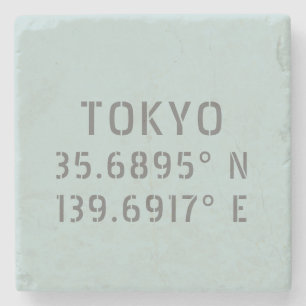 Porta-copo De Pedra Longitude do Tokyo Latitude