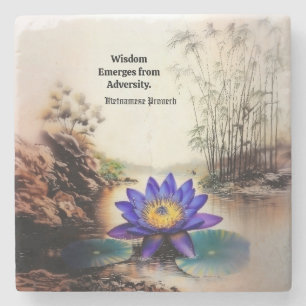 Porta-copo De Pedra Lotus Azul Emergindo das Águas Mortas (Vietnamita)