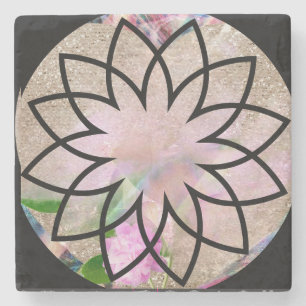 Porta-copo De Pedra Lotus Blossom Floral Springtime