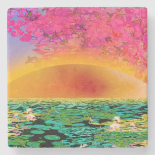 PORTA-COPO DE PEDRA LOUVE-A-DEUS AO PÔR DO SOL