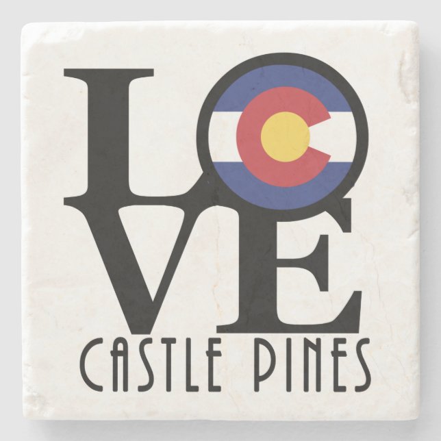 Porta-copo De Pedra LOVE Castle Pines Colorado (Frente)
