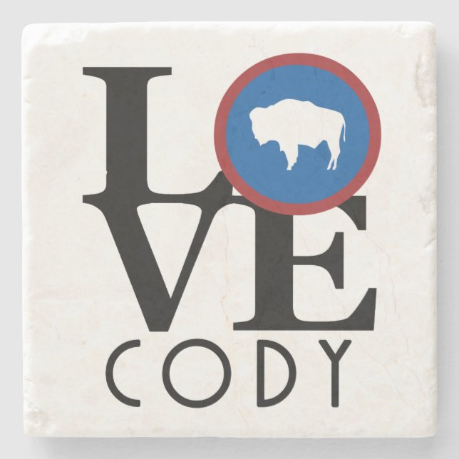 Porta-copo De Pedra LOVE Cody Wyoming (Frente)