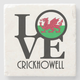 Porta-copo De Pedra LOVE Crickhowell Wales