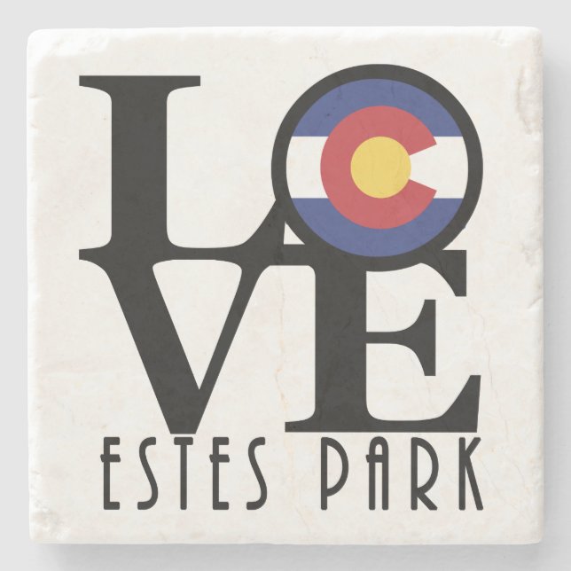 Porta-copo De Pedra LOVE Estes Park Colorado (Frente)