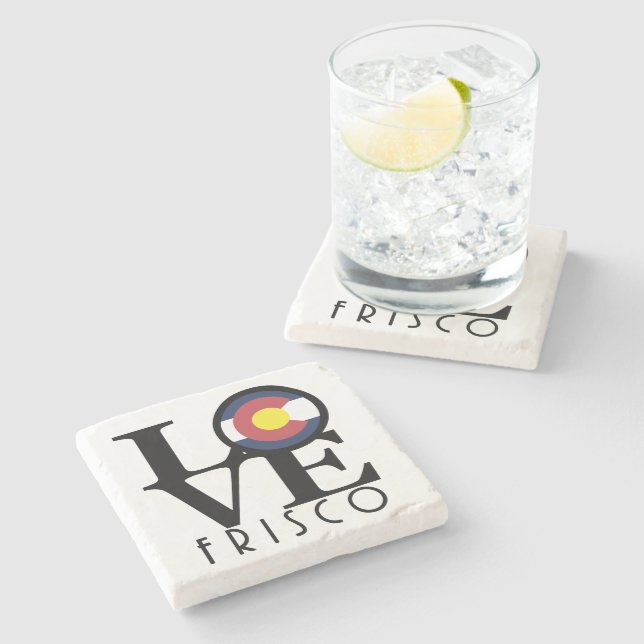 Porta-copo De Pedra LOVE Frisco Colorado (Lateral)