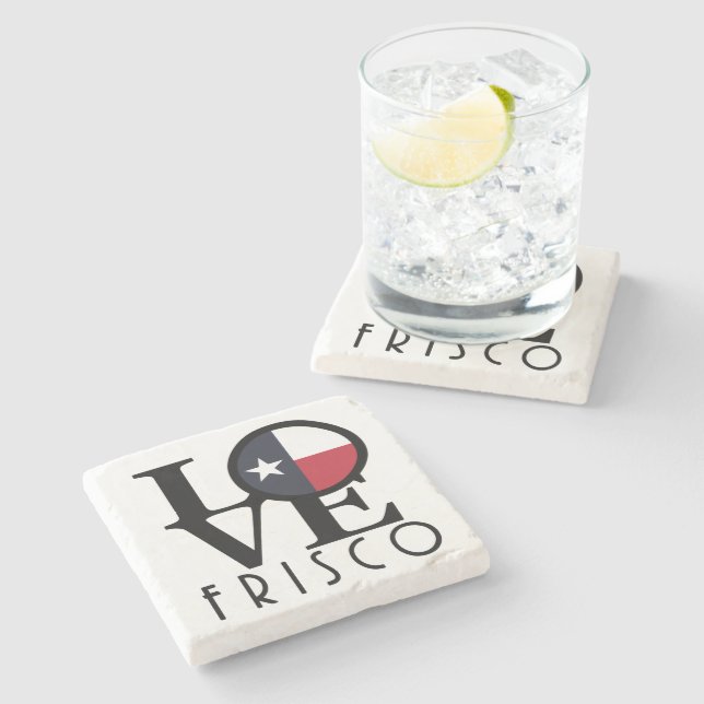 Porta-copo De Pedra LOVE Frisco Texas (Lateral)
