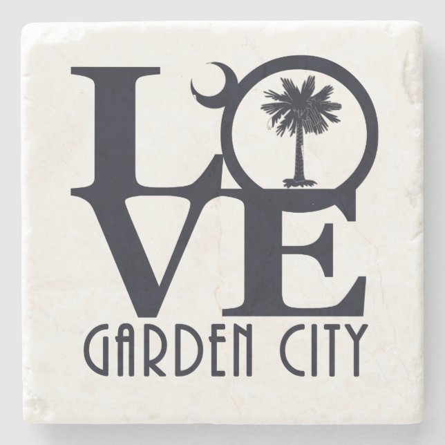 Porta-copo De Pedra :LOVE Garden City, SC (Frente)