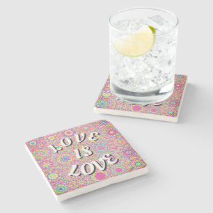 Porta-copo De Pedra Love Is Love Pride Stone Coaster