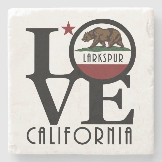 Porta-copo De Pedra LOVE Larkspur California (Frente)