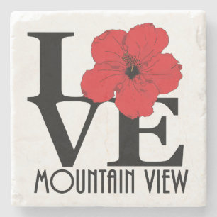 Porta-copo De Pedra LOVE Mountain View Hawaii