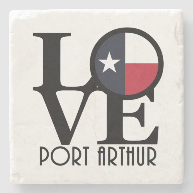 Porta-copo De Pedra LOVE Port Arthur Texas (Frente)